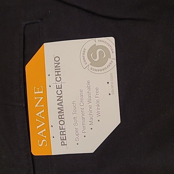 NWT Savane classic navy blue Performance Chinos, size 34x29 - Picture 5 of 6